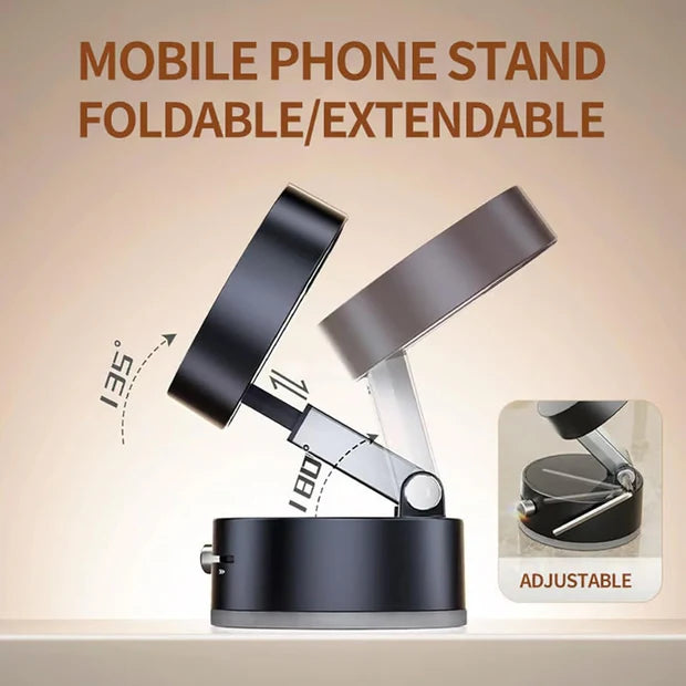 Universal Magnetic Car Phone Mount with 360° Rotation & Enhanced Suction Cup